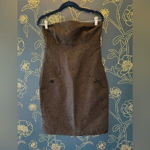 TOCCA brocade STRAPLESS equestrian motif PARTY DRESS black/mint size 10 NEW